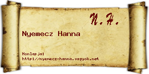 Nyemecz Hanna névjegykártya